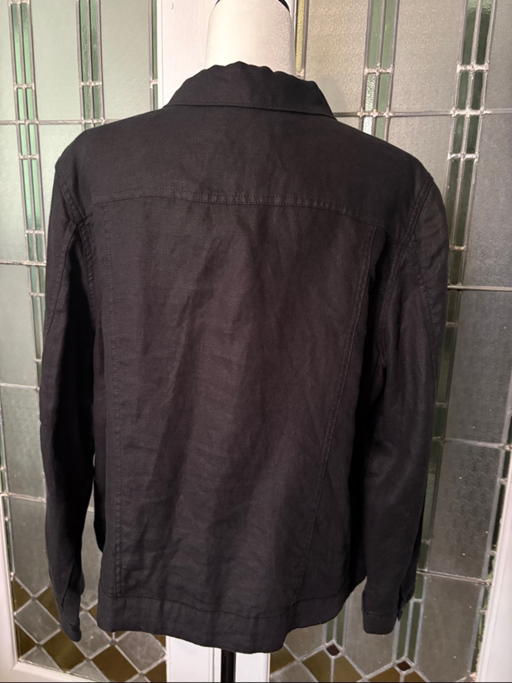 NWOT Simons Black Button-Front 100% Linen Jacket - Picture 5 of 8